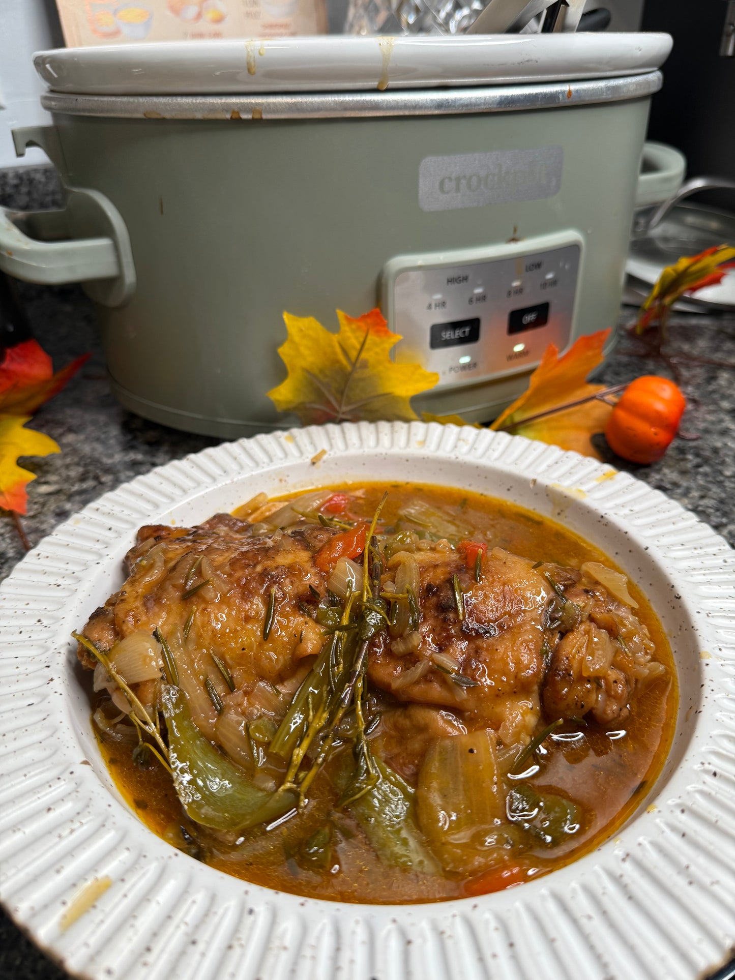 Smothered crockpot chicken