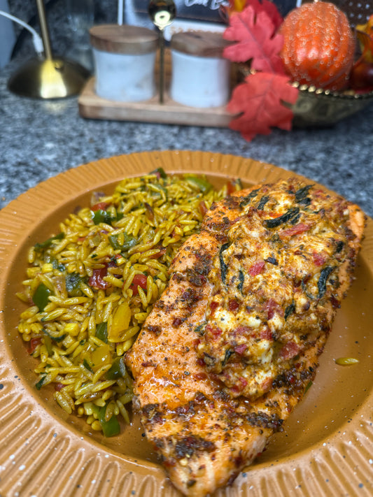 Tuscan Stuffed salmon